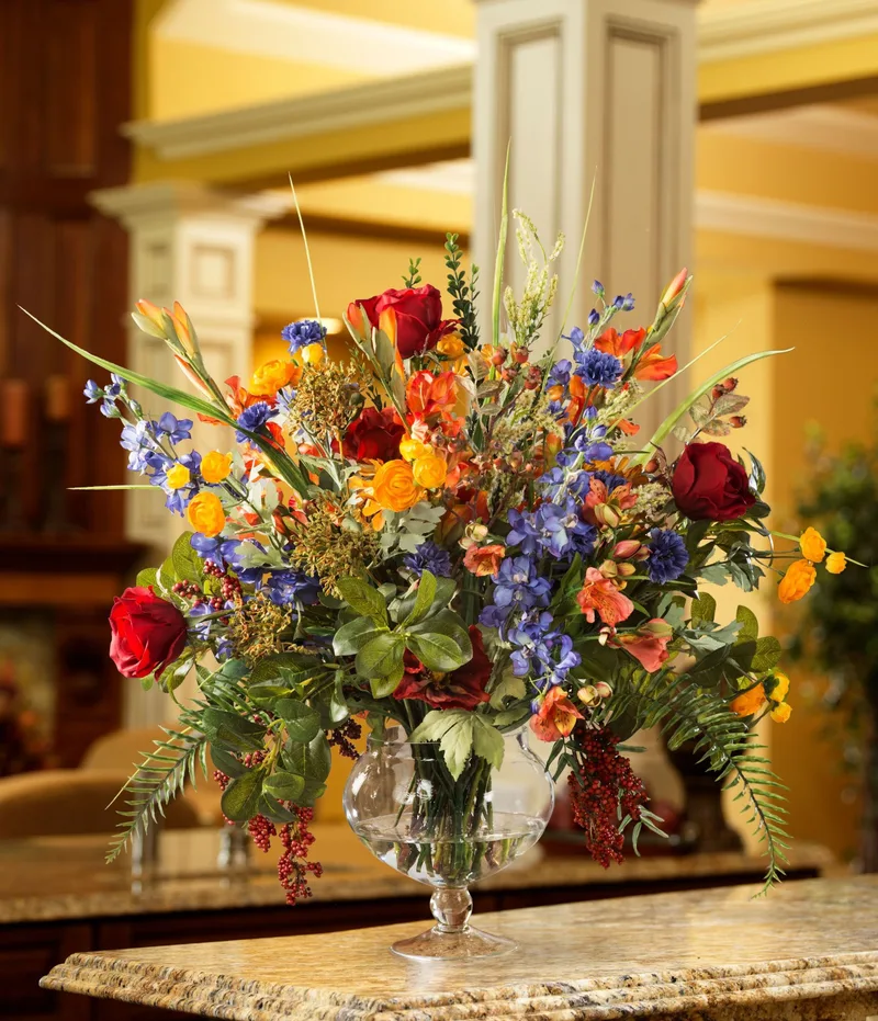 Glorious Garden centerpiece styled on a kitchen island