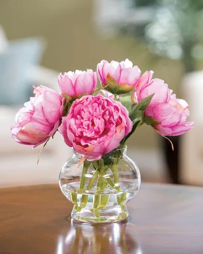 Peony Silk Flower Centerpiece