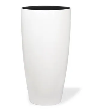 Tall Uptown planter in satin white