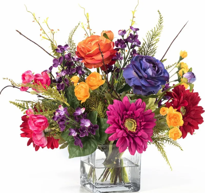 Festive Mood silk flower centerpiece, product dimensions