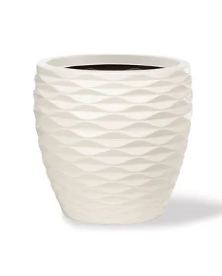 Valencia decorative container in satin ivory