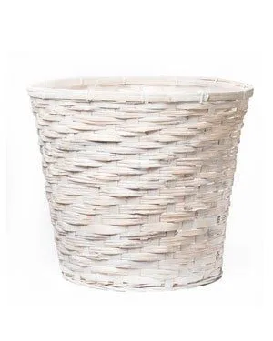 Wicker Basket decorative container in white