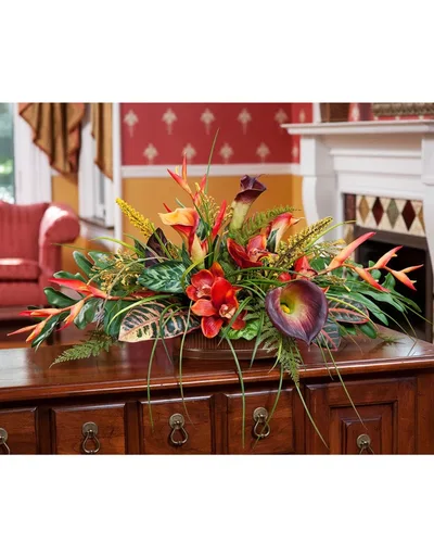 Orchid & Calla Lily Centerpiece Artificial Flower Arrangement