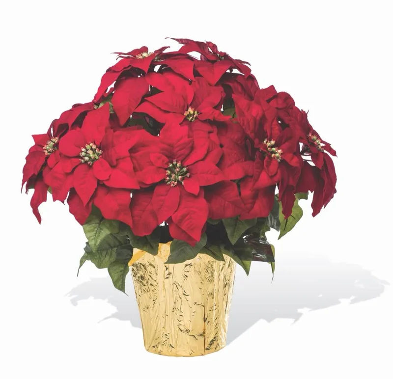 Premier Silk Poinsettia - Large — product dimensions