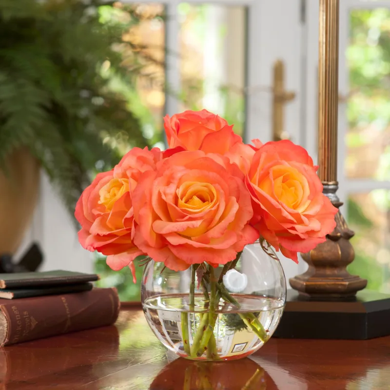 Rose Nosegay silk flower arrangement in Tropicana