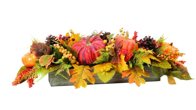 Pumpkins & Berries silk autumn centerpiece — product dimensions