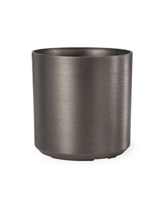 Spun Metallic decorative container in black steel