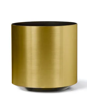 Composite Cylinder planter in brushed gold