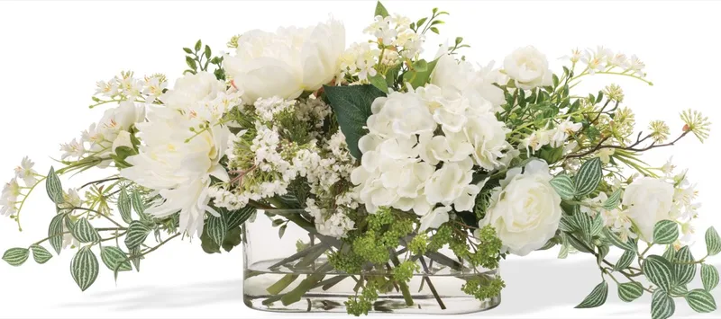 Simplistic Splendor silk flower centerpiece, product dimensions