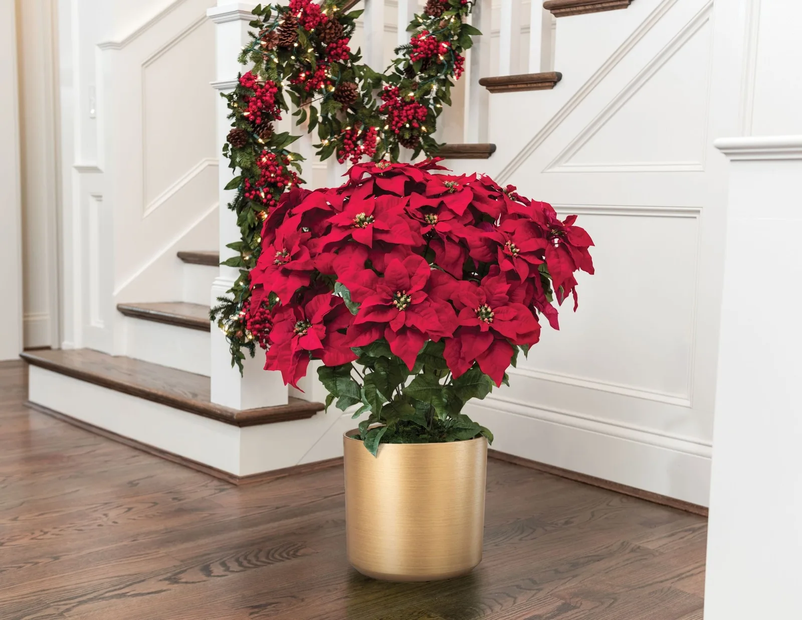 Premier Silk Poinsettia styled in situ — effortless beauty