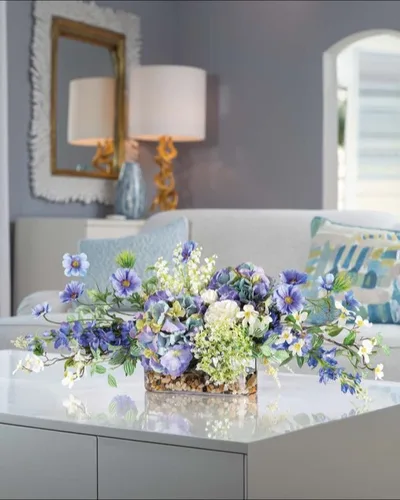 Cosmos & Hydrangea Silk Flower Centerpiece